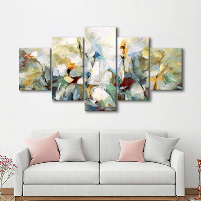 Ode to Monet V Large Stretched Canvas Floating Frame Wall Art Print, 5 Piece Large Cavas Print Wall Art