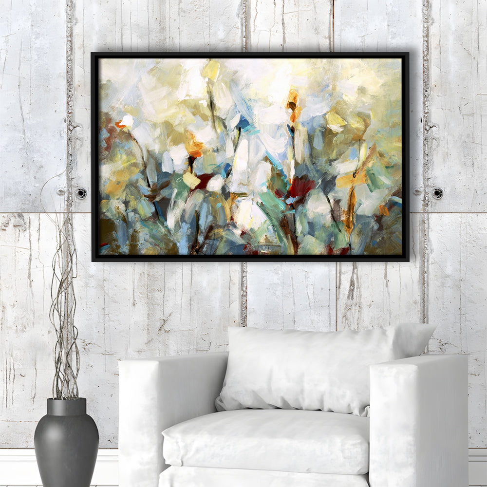 Ode To Monet V Large Stretched Canvas Floating Frame Wall Art Print, Framed Cavas Print, Floating Frame