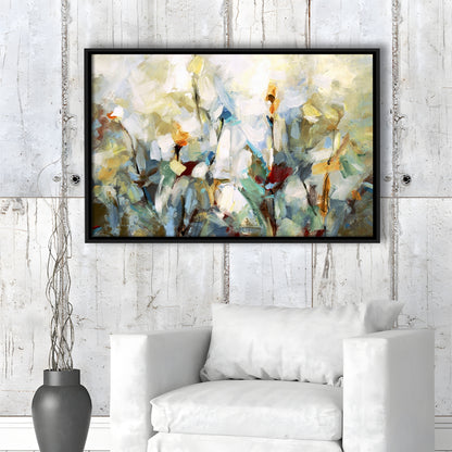Ode To Monet V Large Stretched Canvas Floating Frame Wall Art Print, Framed Cavas Print, Floating Frame