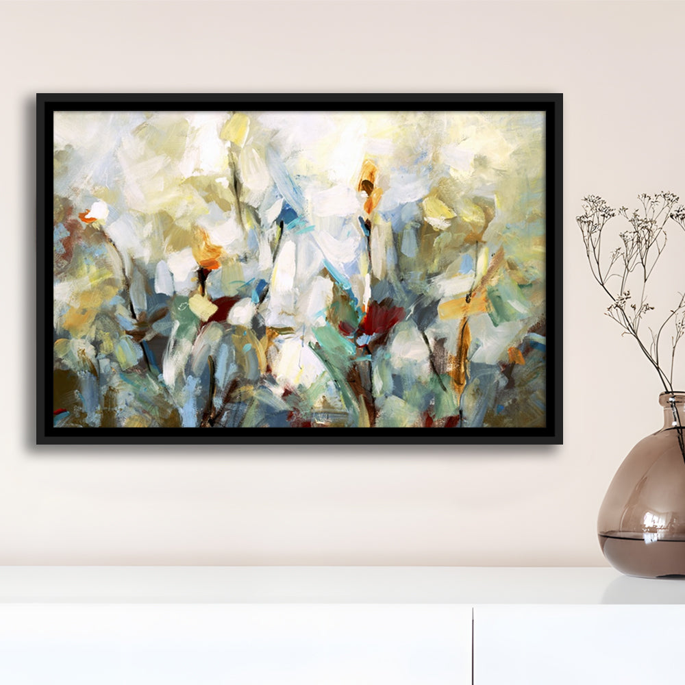 Ode To Monet V Large Stretched Canvas Floating Frame Wall Art Print, Framed Cavas Print, Floating Frame
