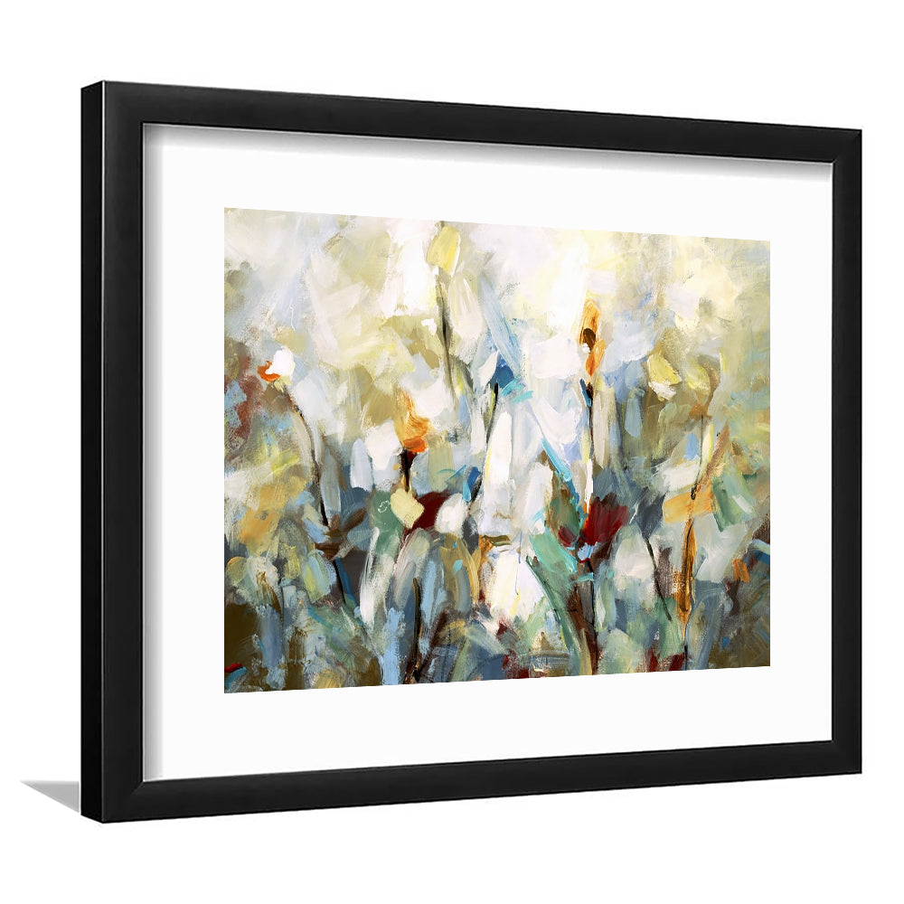Ode To Monet V Large Stretched Floating Frame Wall Art Print, Framed Art Print White Border