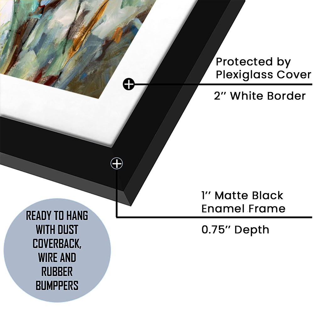 Ode To Monet V Large Stretched Floating Frame Wall Art Print, Framed Art Print White Border