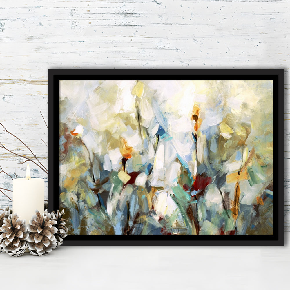 Ode To Monet V Large Stretched Canvas Floating Frame Wall Art Print, Framed Cavas Print, Floating Frame