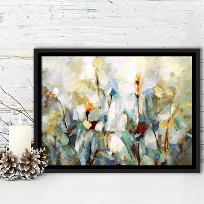 Ode To Monet V Large Stretched Canvas Floating Frame Wall Art Print, Framed Cavas Print, Floating Frame