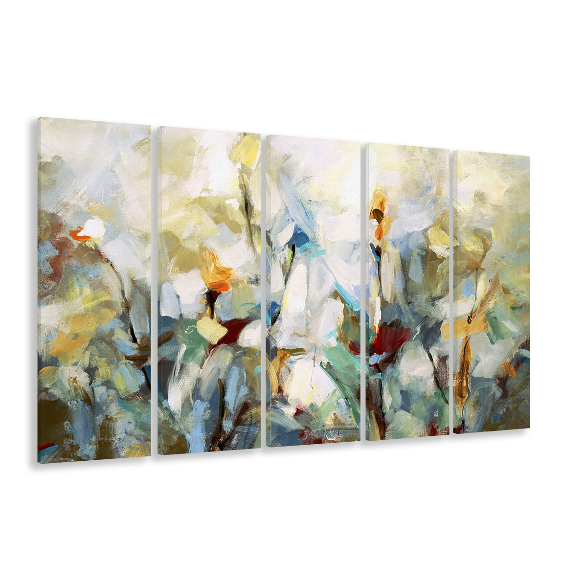 Ode to Monet V Large Stretched Canvas Floating Frame Wall Art Print, 5 Piece B Extra Large Cavas Print Wall Art Decor