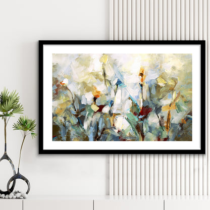 Ode To Monet V Large Stretched Floating Frame Wall Art Print, Framed Art Print White Border