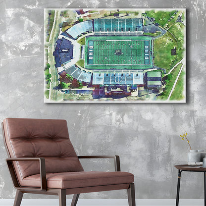 Ohio Bobcats, Don Peden Painting Stadium Watercolor, Sport Art, Gifts for him, Canvas Print Wall Art