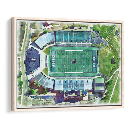 Ohio Bobcats, Don Peden Painting Stadium Watercolor, Sport Gift Art, Framed Canvas Print Wall Art