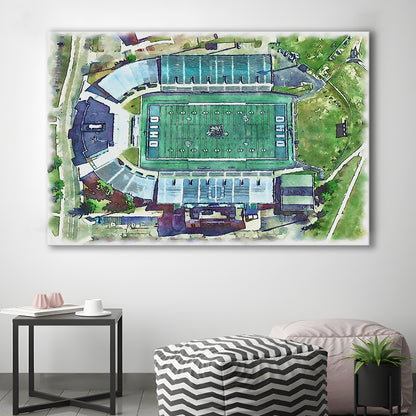 Ohio Bobcats, Don Peden Painting Stadium Watercolor, Sport Art, Gifts for him, Canvas Print Wall Art