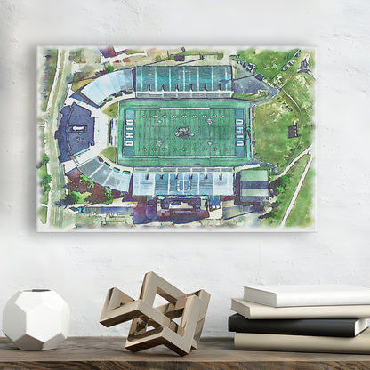 Ohio Bobcats, Don Peden Painting Stadium Watercolor, Sport Art, Gifts for him, Canvas Print Wall Art