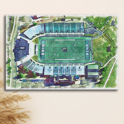 Ohio Bobcats, Don Peden Painting Stadium Watercolor, Sport Art, Gifts for him, Canvas Print Wall Art