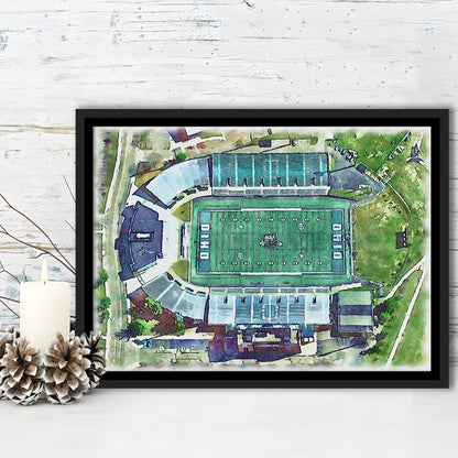 Ohio Bobcats, Don Peden Painting Stadium Watercolor, Sport Gift Art, Framed Canvas Print Wall Art