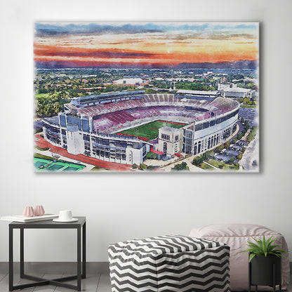 Ohio State Buckeyes, Ohio Painting Stadium Watercolor, Sport Art, Gifts for him, Canvas Print Wall Art