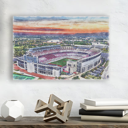 Ohio State Buckeyes, Ohio Painting Stadium Watercolor, Sport Art, Gifts for him, Canvas Print Wall Art