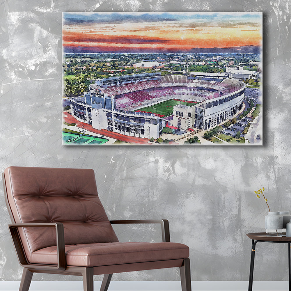 Ohio State Buckeyes, Ohio Painting Stadium Watercolor, Sport Art, Gifts for him, Canvas Print Wall Art