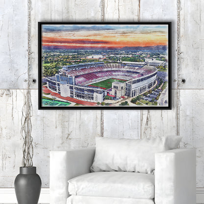 Ohio State Buckeyes, Ohio Painting Stadium Watercolor, Sport Gift Art, Framed Canvas Print Wall Art