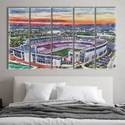 Ohio State Buckeyes, Ohio Painting Stadium Watercolor, Sport Art, Extra Large Canvas Print Wall Art