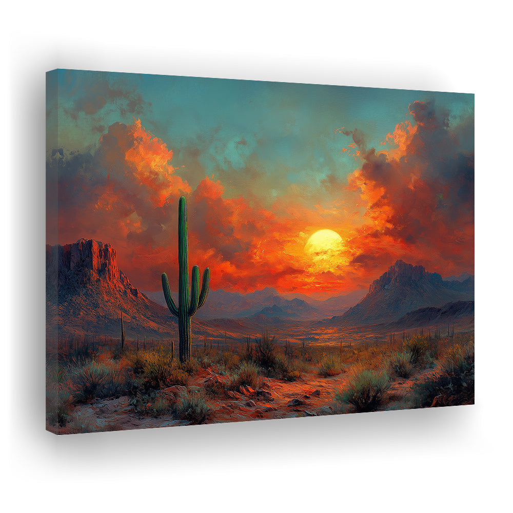 Oil Painting Moody Desert Paintingin Sunset, Canvas Art Decor Print, Painting Art, Canvas Print Wall Art Home Decor