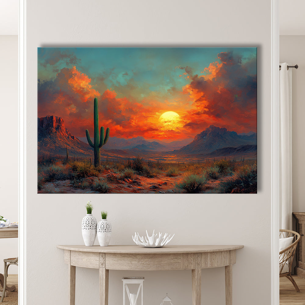 Oil Painting Moody Desert Paintingin Sunset, Canvas Art Decor Print, Painting Art, Canvas Print Wall Art Home Decor