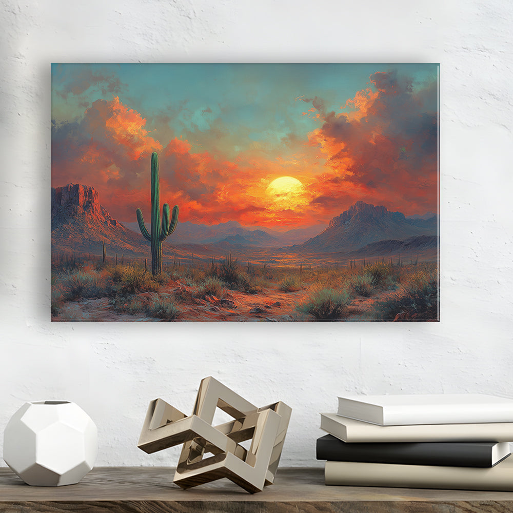 Oil Painting Moody Desert Paintingin Sunset, Canvas Art Decor Print, Painting Art, Canvas Print Wall Art Home Decor