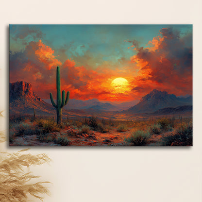 Oil Painting Moody Desert Paintingin Sunset, Canvas Art Decor Print, Painting Art, Canvas Print Wall Art Home Decor