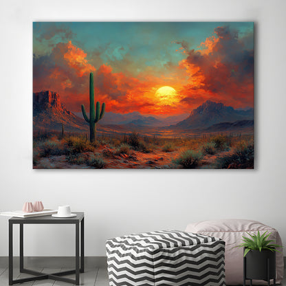 Oil Painting Moody Desert Paintingin Sunset, Canvas Art Decor Print, Painting Art, Canvas Print Wall Art Home Decor