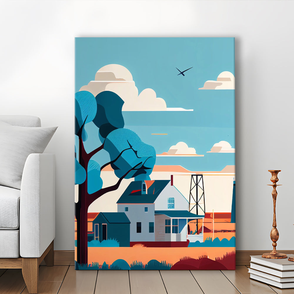Oklahoma Retro Art Print, Oklahoma City Wall Art, Canvas Print, Painting Canvas, Living Room Decor
