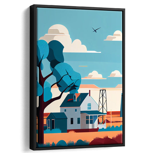 Oklahoma Retro Art Print, Oklahoma City Wall Art, Floating Framed Canvas Print, Framed Picture, Painting Canvas