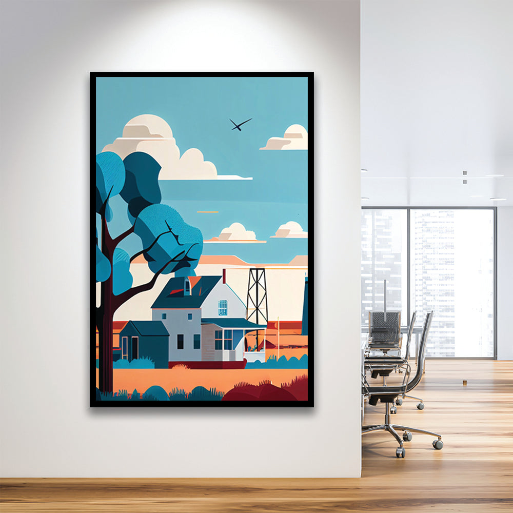 Oklahoma Retro Art Print, Oklahoma City Wall Art, Framed Art Print, Picture Framed, Painting Art