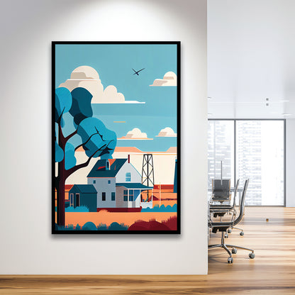 Oklahoma Retro Art Print, Oklahoma City Wall Art, Framed Art Print, Picture Framed, Painting Art