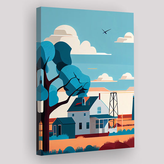 Oklahoma Retro Art Print, Oklahoma City Wall Art, Canvas Print, Painting Canvas, Living Room Decor