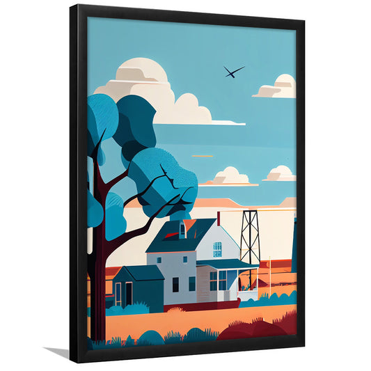 Oklahoma Retro Art Print, Oklahoma City Wall Art, Framed Art Print, Picture Framed, Painting Art