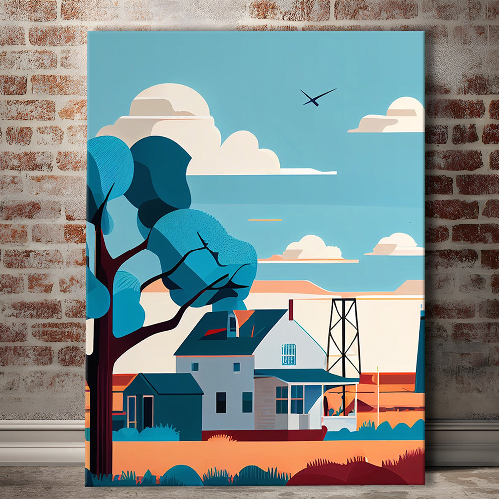Oklahoma Retro Art Print, Oklahoma City Wall Art, Canvas Print, Painting Canvas, Living Room Decor