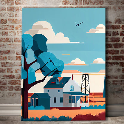 Oklahoma Retro Art Print, Oklahoma City Wall Art, Canvas Print, Painting Canvas, Living Room Decor