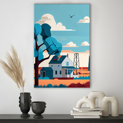 Oklahoma Retro Art Print, Oklahoma City Wall Art, Canvas Print, Painting Canvas, Living Room Decor