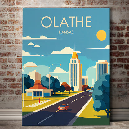 Olathe Kansas Retro Art Print, Olathe City Wall Art, Canvas Print, Painting Canvas, Living Room Decor