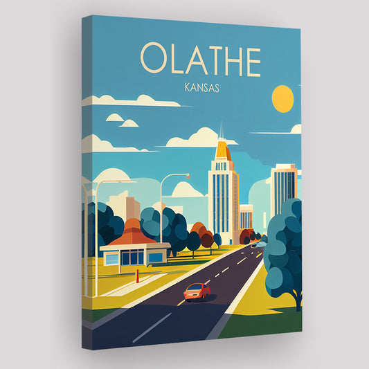 Olathe Kansas Retro Art Print, Olathe City Wall Art, Canvas Print, Painting Canvas, Living Room Decor