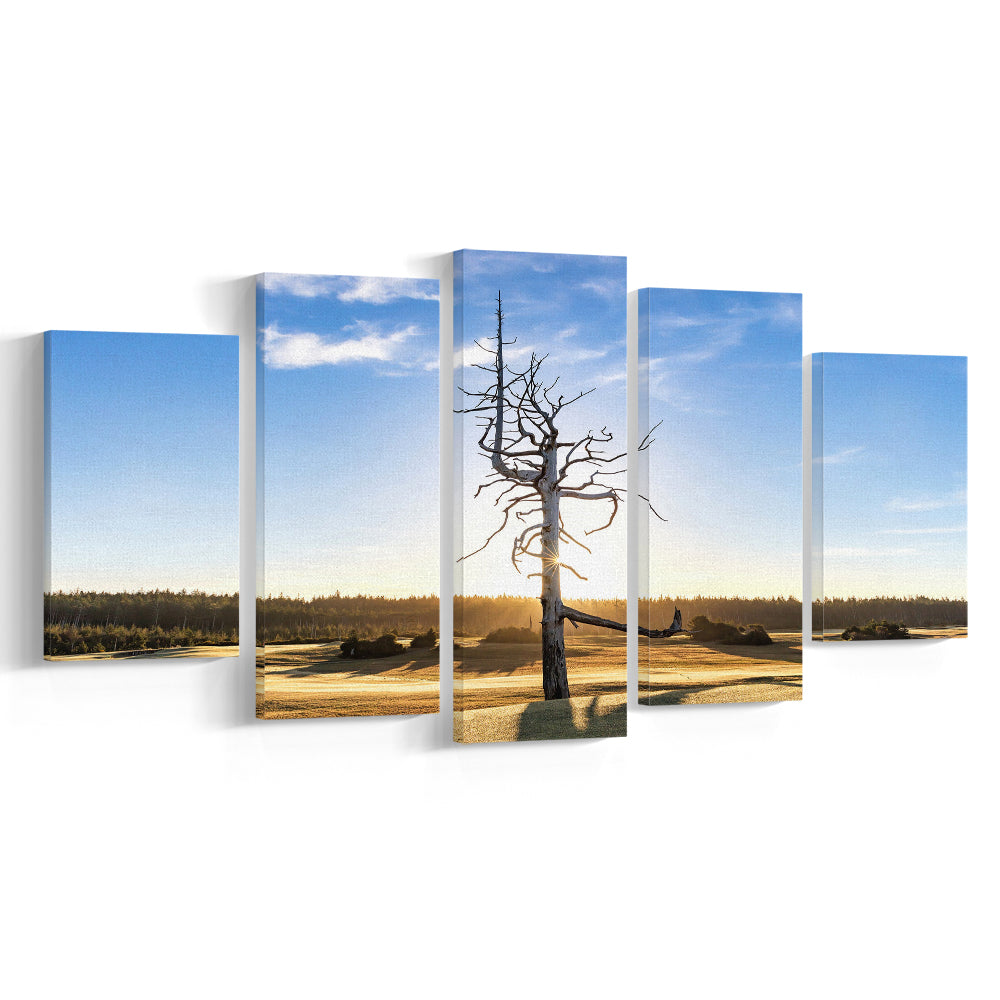 Old Macdonald Golf Course, Ghost Tree Fine Art, Golf Art Print, 5 Pieces Mixed Canvas Print Wall Art