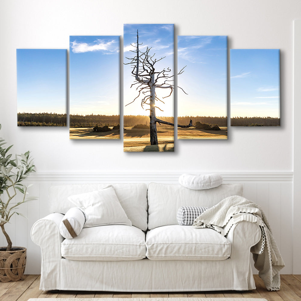 Old Macdonald Golf Course, Ghost Tree Fine Art, Golf Art Print, 5 Pieces Mixed Canvas Print Wall Art
