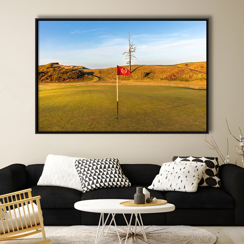 Old Macdonald Golf Course, Hole 2 With Ghost Tree Fine Art, Floating Framed Canvas Print Wall Art