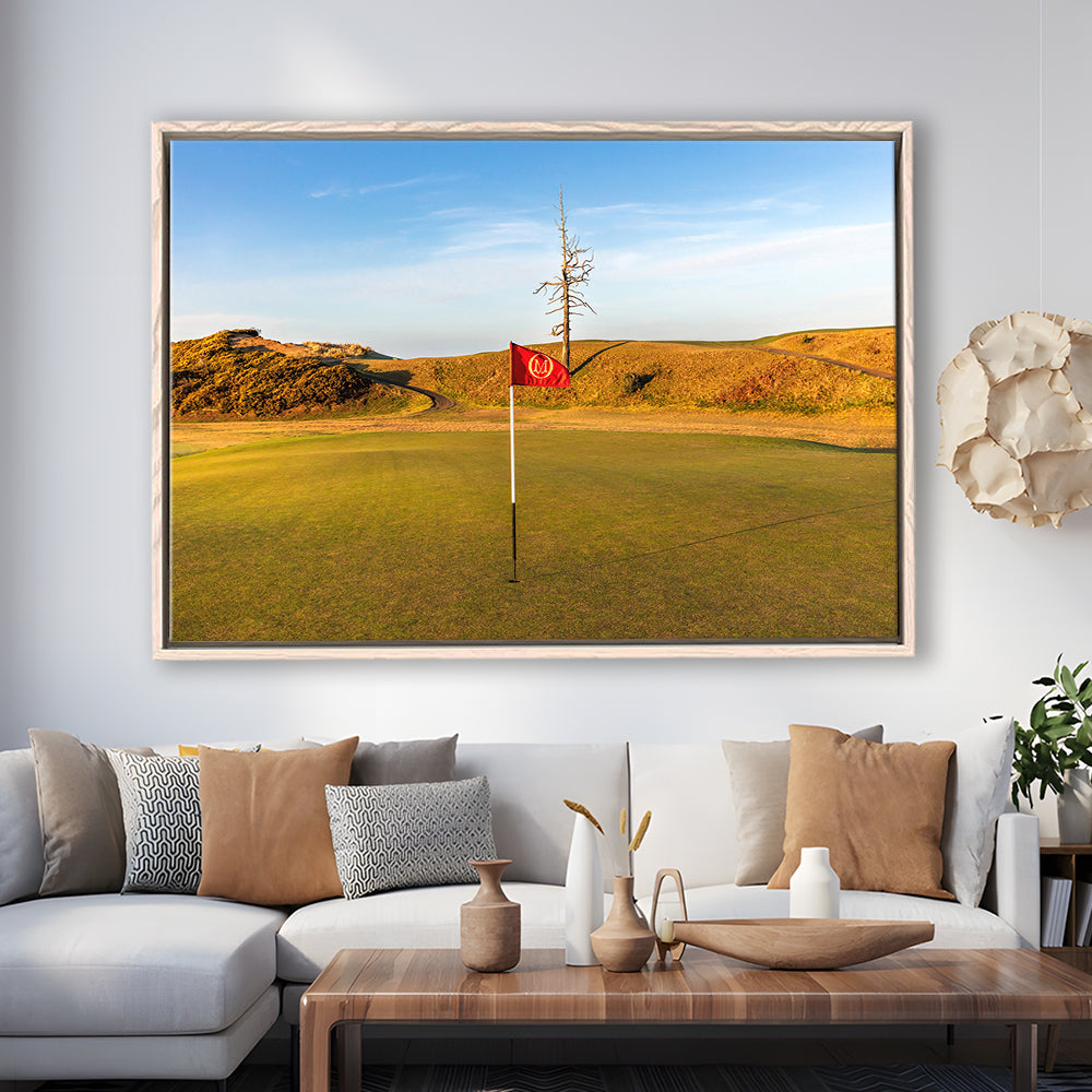 Old Macdonald Golf Course, Hole 2 With Ghost Tree Fine Art, Floating Framed Canvas Print Wall Art