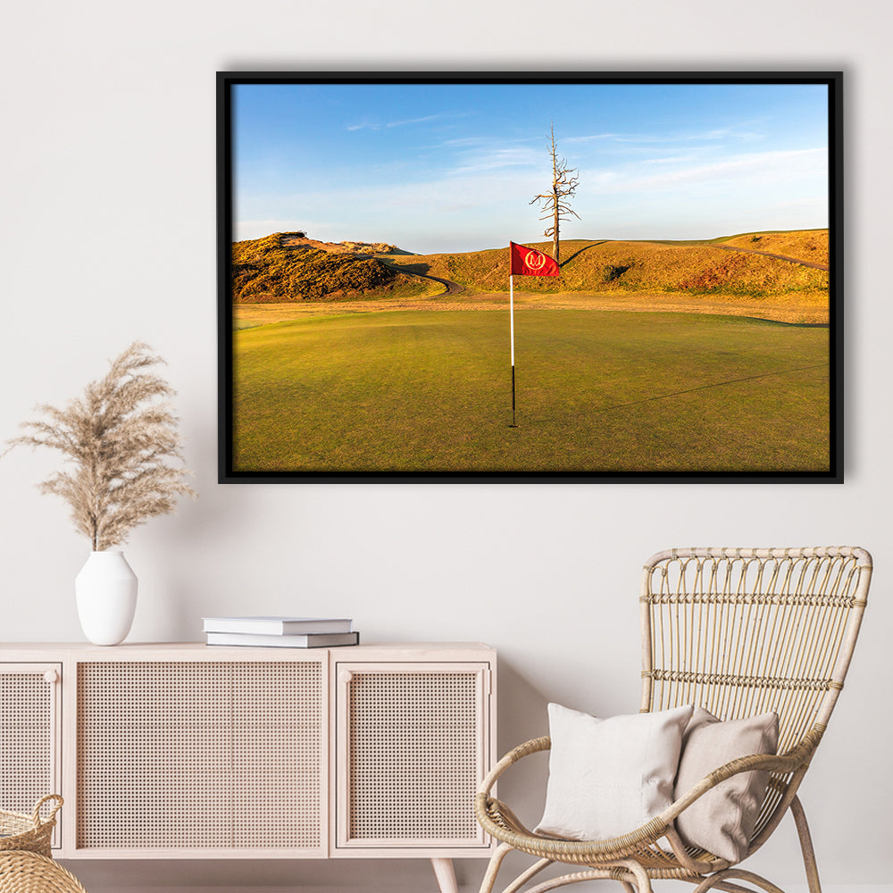 Old Macdonald Golf Course, Hole 2 With Ghost Tree Fine Art, Floating Framed Canvas Print Wall Art