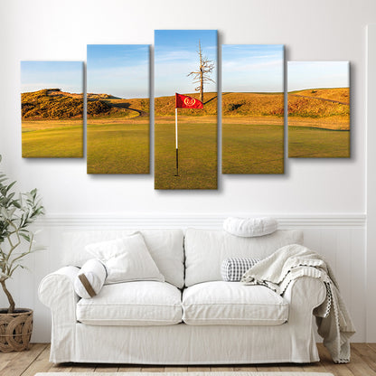 Old Macdonald Golf Course, Hole 2 With Ghost Tree Fine Art, Golf Art Print, 5 Pieces Mixed Canvas Print Wall Art