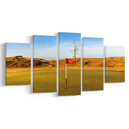 Old Macdonald Golf Course, Hole 2 With Ghost Tree Fine Art, Golf Art Print, 5 Pieces Mixed Canvas Print Wall Art