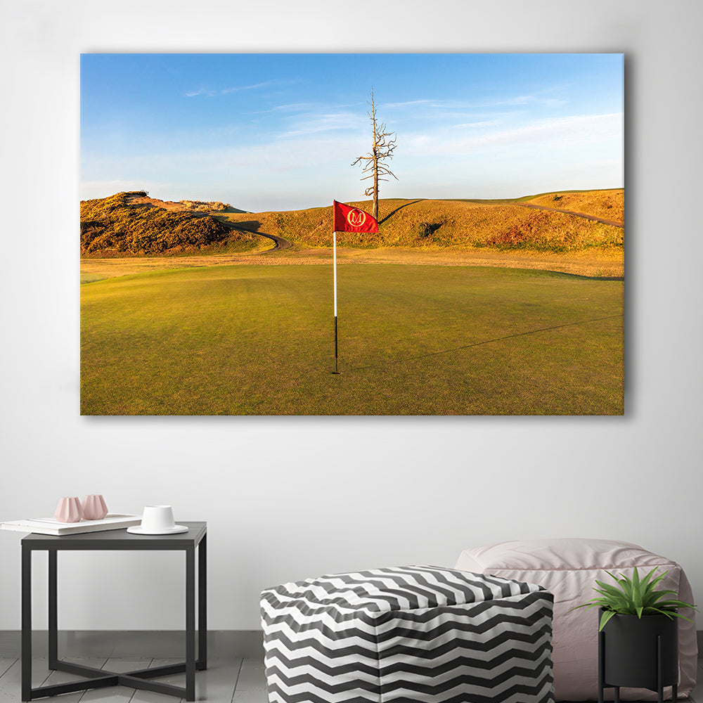 Old Macdonald Golf Course, Hole 2 With Ghost Tree Fine Art, Golf Art Print,Gifts Golf Lover