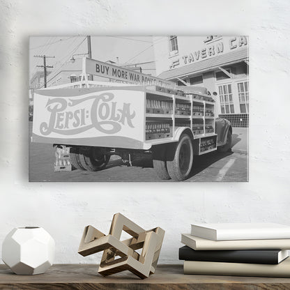 Old Pepsi Cola Truck Black and White Art, Canvas Print Wall Art Decor