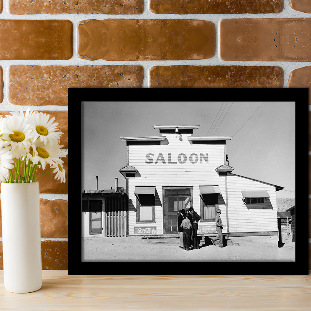 Old Saloon in Nevada Black and White Art Vintage Bar Prints, Framed Art Print Wall Decor