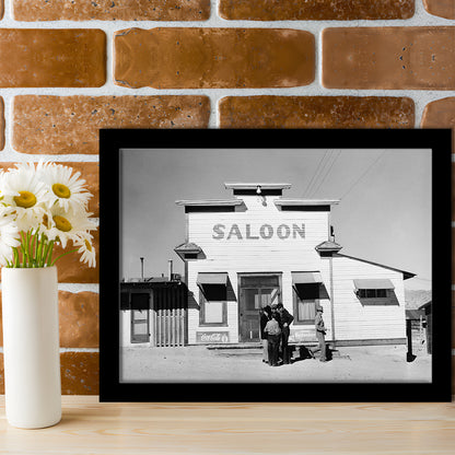 Old Saloon in Nevada Black and White Art Vintage Bar Prints, Framed Art Print Wall Decor