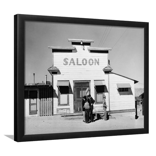 Old Saloon in Nevada Black and White Art Vintage Bar Prints, Framed Art Print Wall Decor
