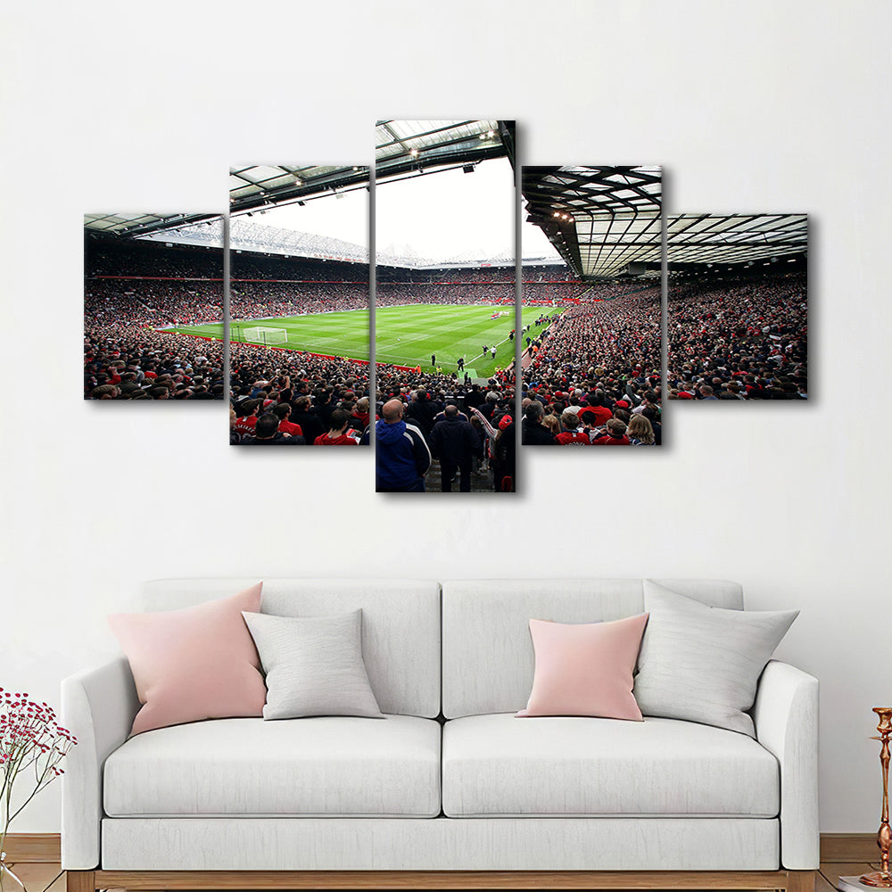 Old Trafford Full House Stadium, Stadium Canvas, Sport Art, Gift for him, 5 Panel, Large Canvas, Canvas Print Wall Art